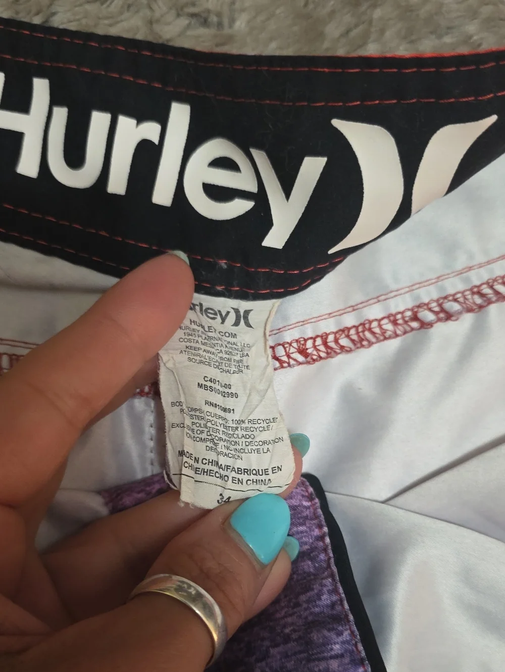 Hurley Men’s Red/Gray Gradient Boardshorts